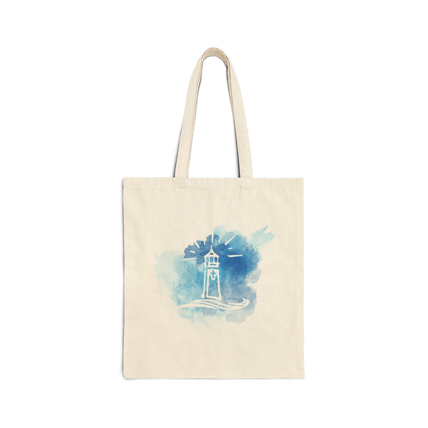 Coastal Lighthouse Cotton Canvas Tote Bag - Eco-Friendly Beach Carryall