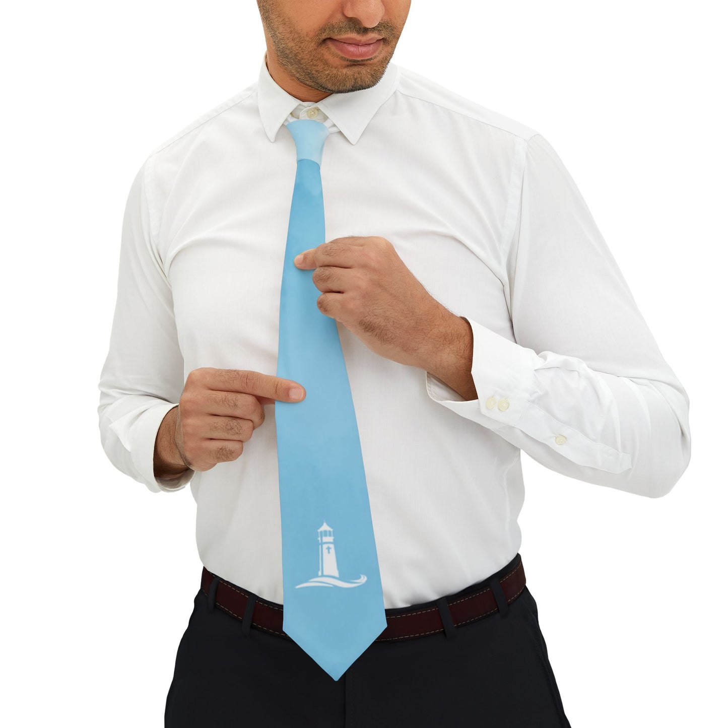 Lighthouse Blue Necktie – Stylish & Elegant Tie for Professional Events