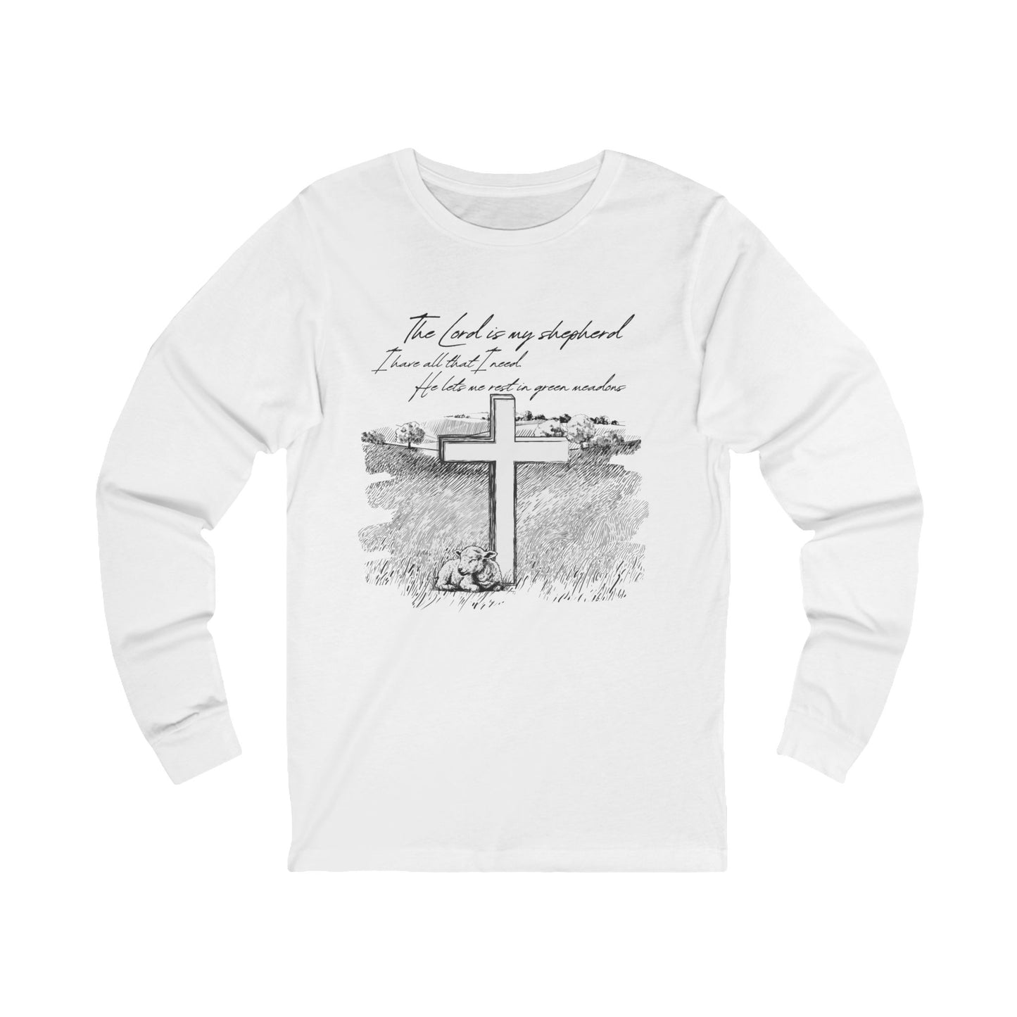 Inspirational Long Sleeve Tee - 'The Lord is my Shepherd' Unisex Jersey Shirt