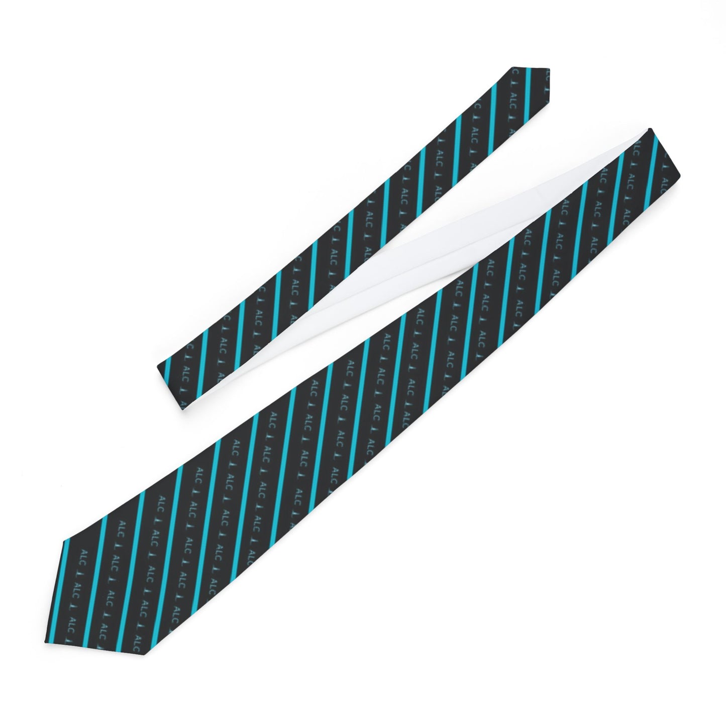 ALC Logo Teal Striped Tie