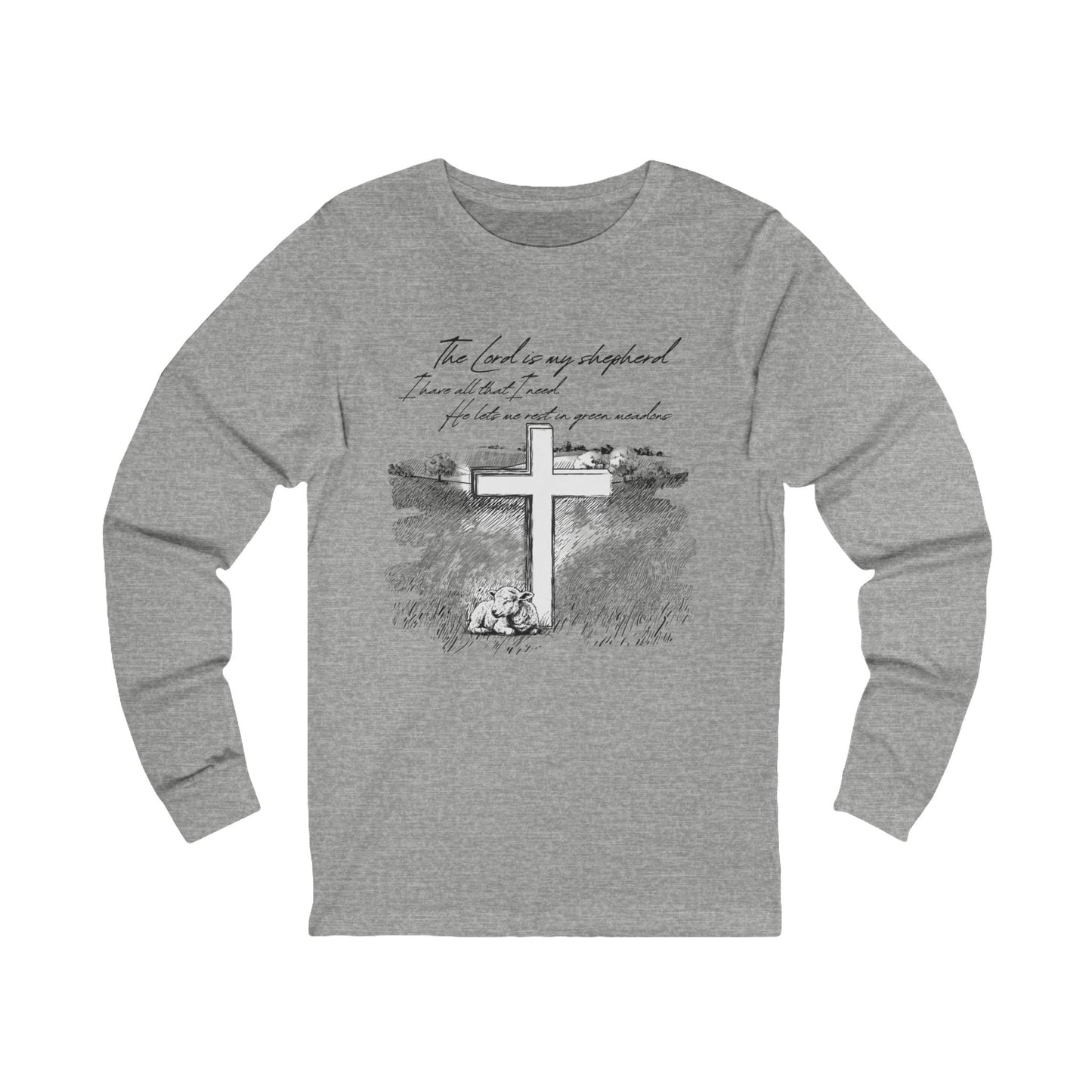 Inspirational Long Sleeve Tee - 'The Lord is my Shepherd' Unisex Jersey Shirt