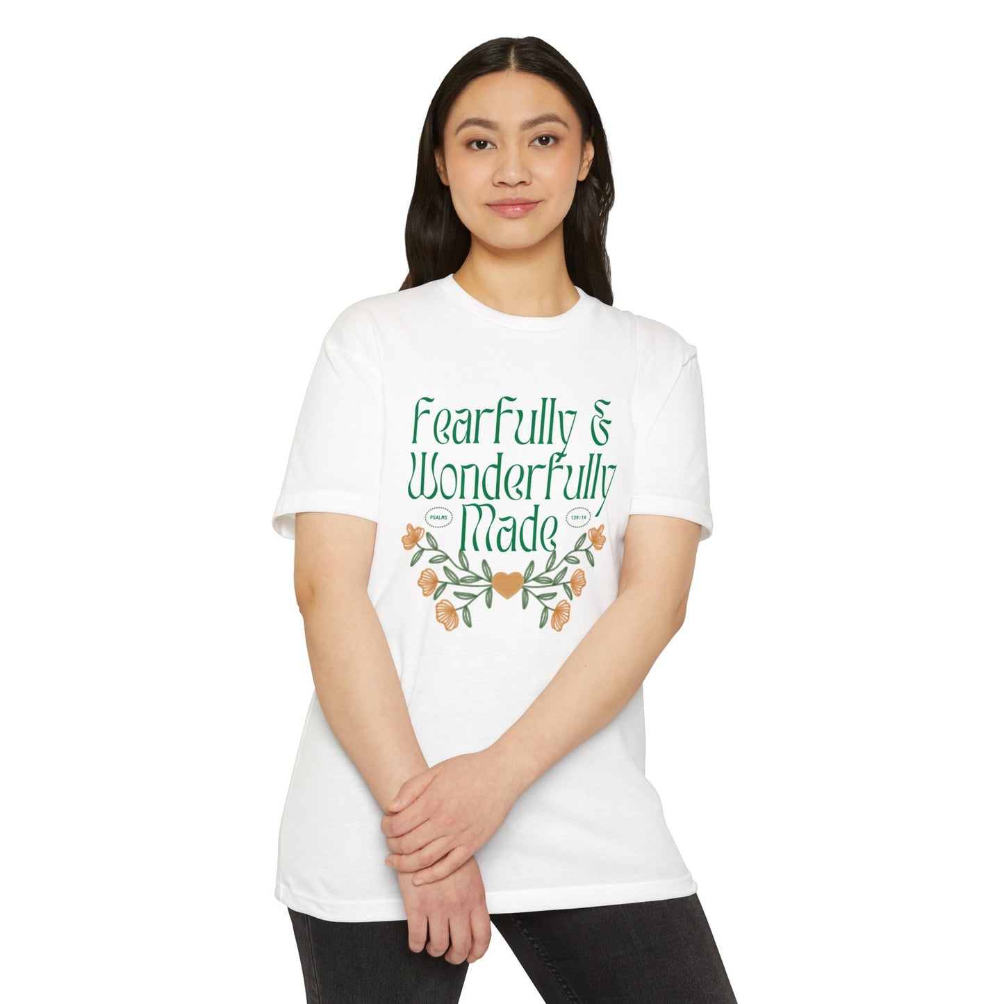 Fearfully & Wonderfully Made Unisex T-Shirt - Inspirational Floral Design