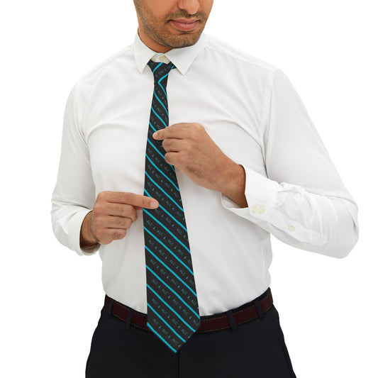 ALC Logo Teal Striped Tie